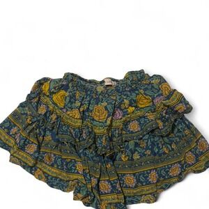 Sea Lustre Blue and yellow floral ruffle skirt - m/L